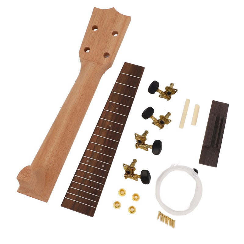 Concert Ukulele Neck Kit 23 Inch Easy Assembly Ukulele Fretboard Replacement - DIY Ukulele Neck Kit for Home Craft Project - Image 3