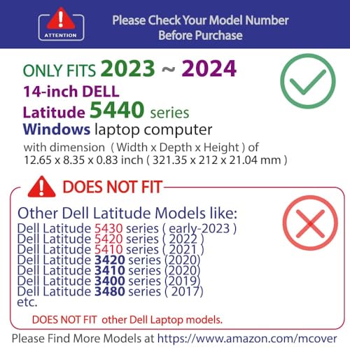 mCover Case ONLY Compatible for 20232024 14 Dell Latitude 5440 5450 SeriesPrecision 3480 3490 Series Windows Notebook Computer NOT Fitting Any Other Dell Models Aqua - Image 3