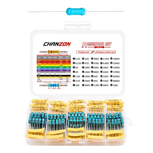 Chanzon 35 Values 1W 0.1R-1MR Ω ohm 175pcs Metal Film Fixed Resistor Kit ±1% Tolerance 0.01 MF Through Hole Resistors Assortment Current Limiting Rohs Certificated - Image 3