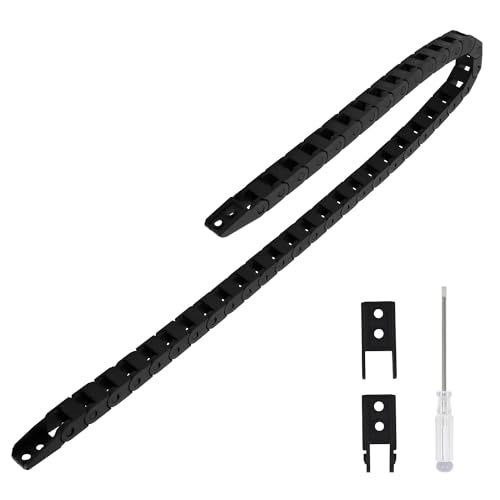 LMioEtool R18 7mm x 7mm(Inner H x Inner W) Black Plastic Cable Wire Carrier Drag Chain 1M Length for CNC, with End Connectors - Bridge Type (Non-openable) - Image 1