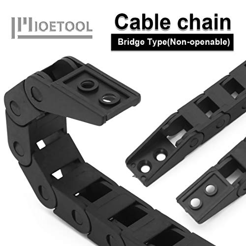 LMioEtool R18 7mm x 7mm(Inner H x Inner W) Black Plastic Cable Wire Carrier Drag Chain 1M Length for CNC, with End Connectors - Bridge Type (Non-openable) - Image 4