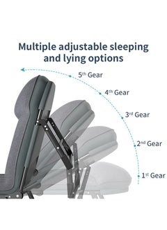 HQ-GAMING Folding Bed, Portable Foldable Camping Bed, Adjustable Medical Bed, Comfortable Recliner Bed Lounger Chair, Single Sleeping Bed, Resting Bed, Adults Camping Cot for Outdoor Beach Office (Grey) 180*60  - Image 4