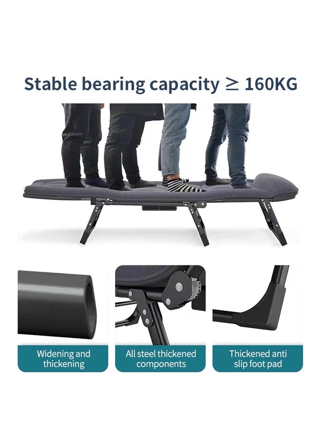 HQ-GAMING - Folding Bed, Portable Foldable Camping Bed, Adjustable Medical Bed, Comfortable Recliner Bed Lounger Chair, Single Sleeping Bed, Resting Bed, Adults Camping Cot for Outdoor Beach Office (Grey) 180*60 - Image 1