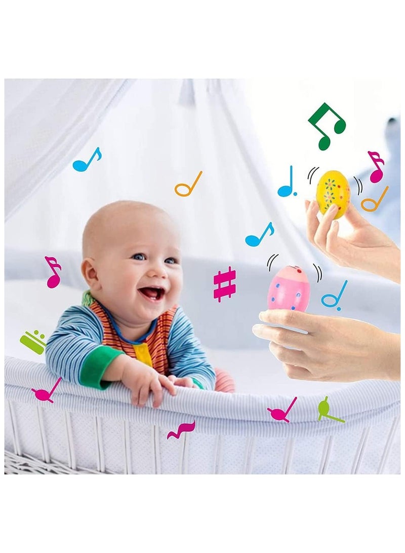 Egg Shakers Maracas for Kids - 6 Pack - Natural, Wooden Musical Toy Percussion Instruments Easter Basket Stuffers for Kids - Montessori Sound Making Shakers - Image 2