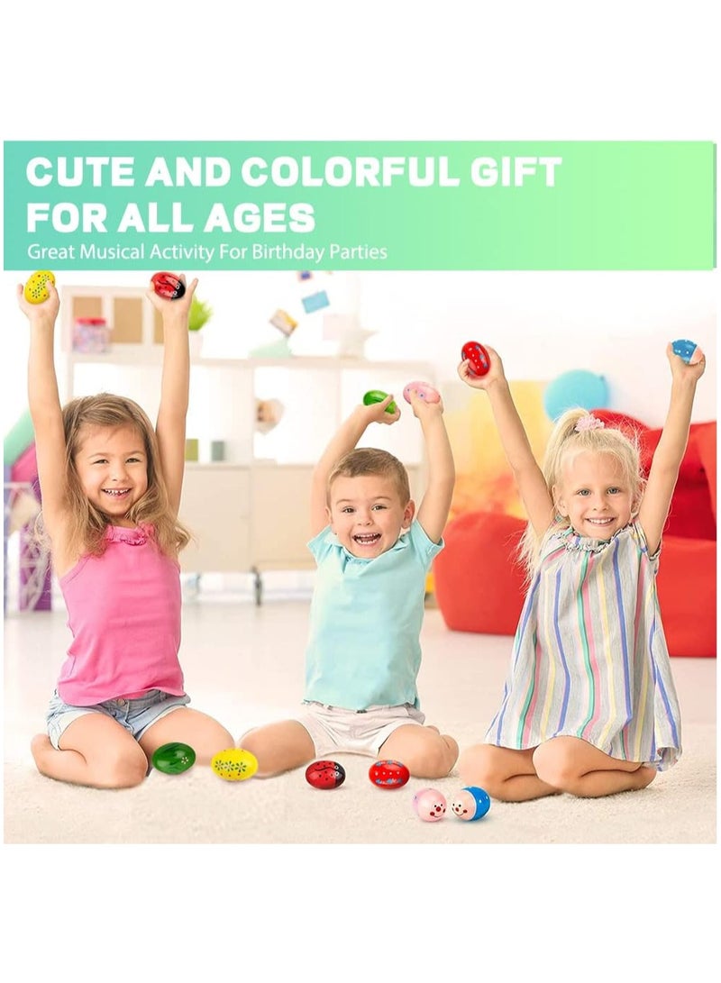 Egg Shakers Maracas for Kids - 6 Pack - Natural, Wooden Musical Toy Percussion Instruments Easter Basket Stuffers for Kids - Montessori Sound Making Shakers - Image 5