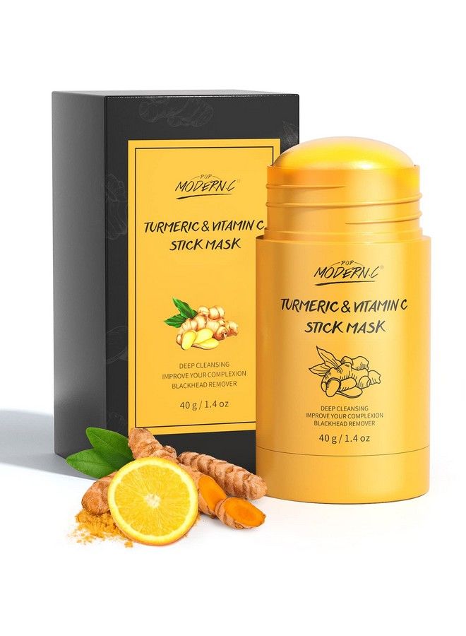 POP MODERN.C Turmeric Clay Stick Mask Organic Vitamin C Purifying Clay Mask Blackhead Cleansing Healing Clay Mud Mask Deep Clean Pore Improve Skin Acne Scars Facial Mask With Blackhead Remover Extractor Tools - Image 2
