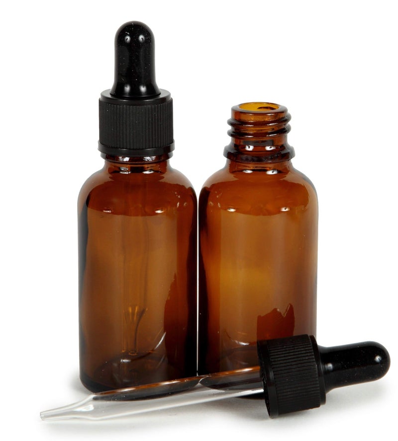 Vivaplex فيفابلكس، زجاجات كهرمانية، 4 أونصات، مع قطارات زجاجية - عبوة من 2 - Image 1