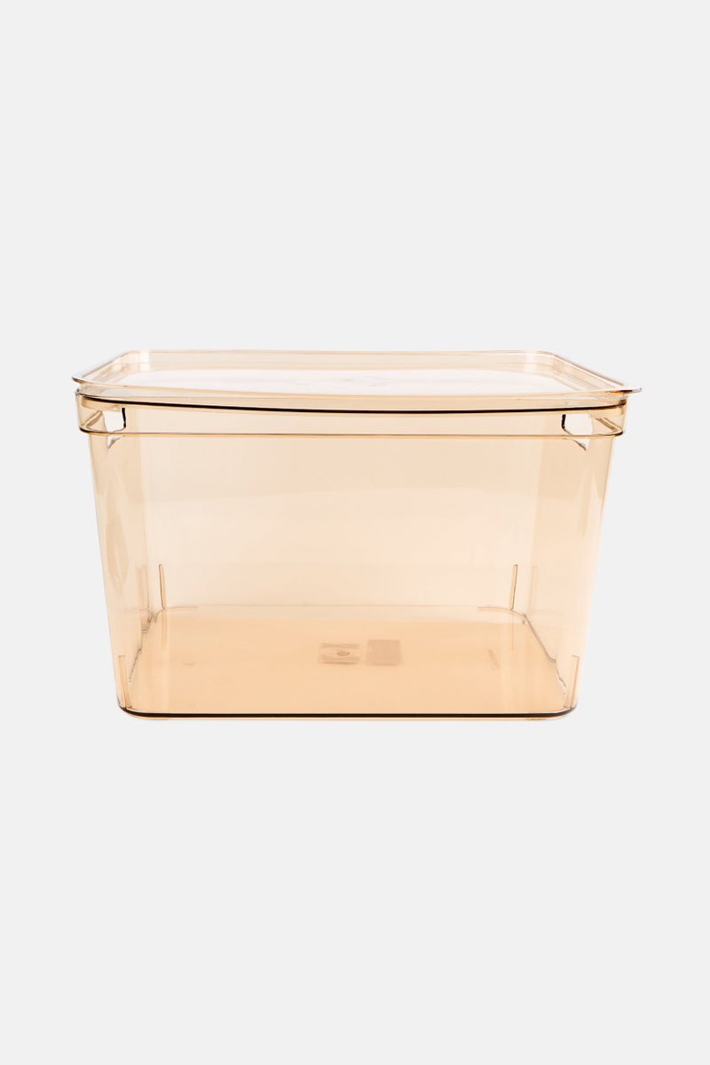 Muy Mucho Transparent Box With Lid 36 x 27 x 22 cm, Brown - Image 1