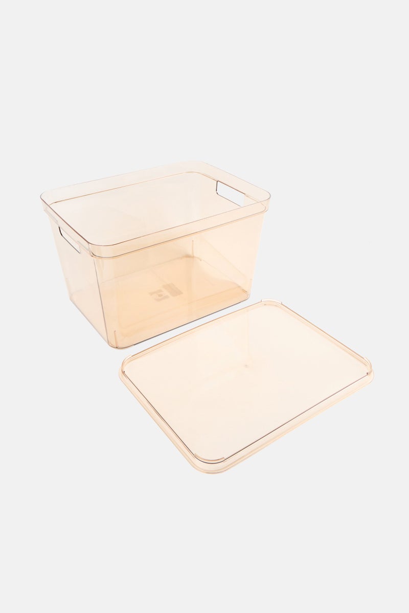 Muy Mucho Transparent Box With Lid 36 x 27 x 22 cm, Brown - Image 2