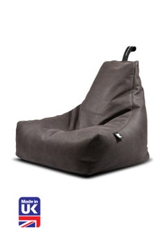 Extreme Lounging Extreme Lounging® - Original Mighty Luxury Leather Bean Bag - Made in UK - Premium Quality Double Stitched Bean Bag - Stylish, Soft & Comfortable - Color Slate  - Image 1