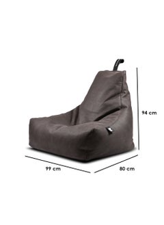 Extreme Lounging Extreme Lounging® - Original Mighty Luxury Leather Bean Bag - Made in UK - Premium Quality Double Stitched Bean Bag - Stylish, Soft & Comfortable - Color Slate  - Image 2