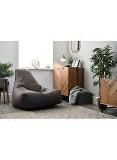 Extreme Lounging Extreme Lounging® - Original Mighty Luxury Leather Bean Bag - Made in UK - Premium Quality Double Stitched Bean Bag - Stylish, Soft & Comfortable - Color Slate  - Image 4
