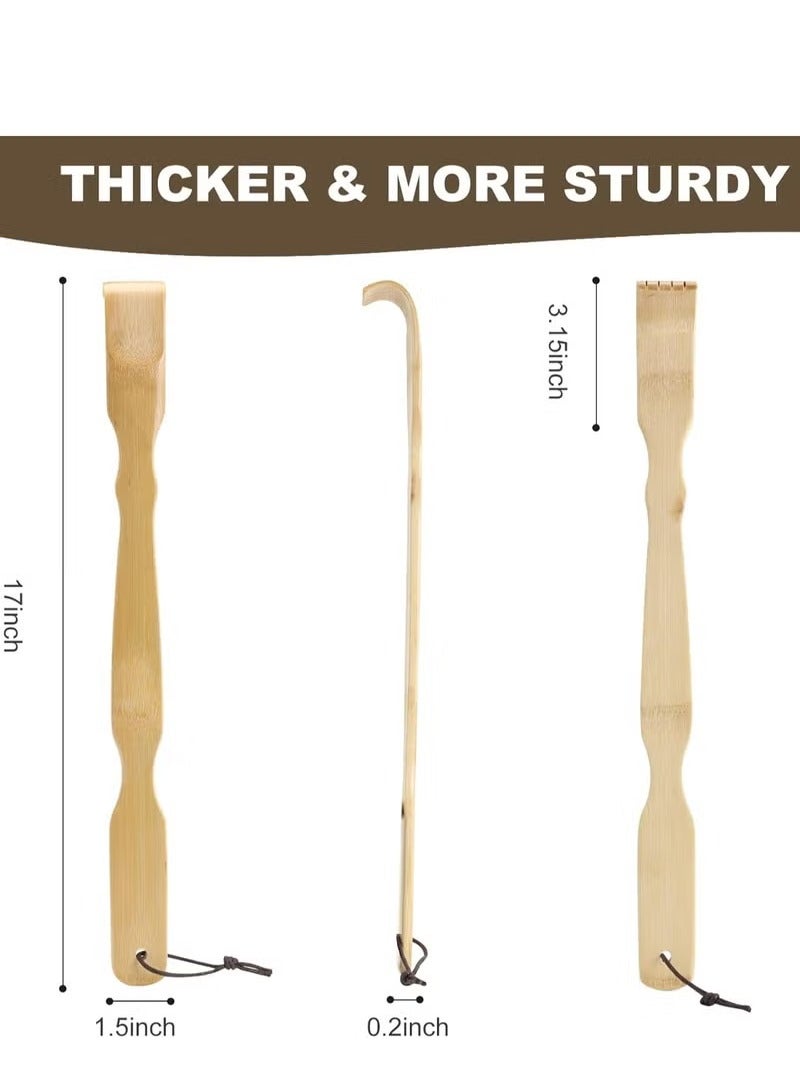 100% Natural Bamboo Back Scratcher – 16.5-Inch Long Handle for Adults, Men & Women – Durable and Eco-Friendly Relief Tool - Image 2