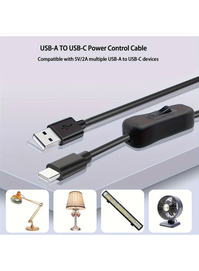 USB C Touch Dimmer Cord On Off Switch Controller With LED 6FT USB A To Type C Male - Image 1