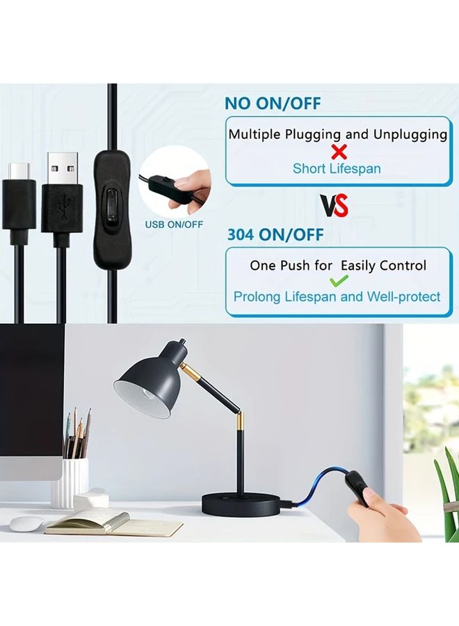 USB C Touch Dimmer Cord On Off Switch Controller With LED 6FT USB A To Type C Male - Image 5