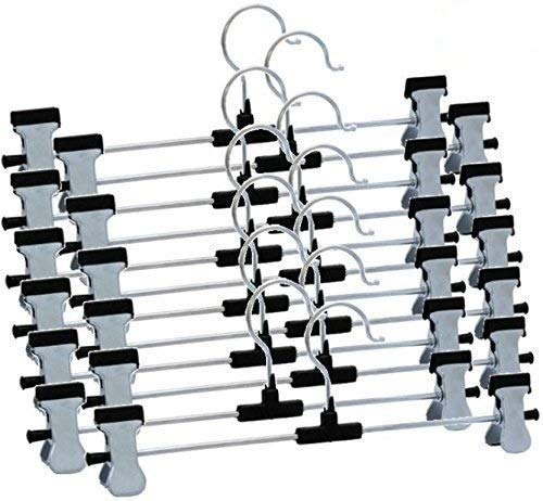 ROLLYWARE Stainless Steel Hangers, Metal Adjustable Non Slip Clips, Space Saving Swivel Hook, Cloths Pants Skirt Children Shorts Hanger, Slack Jacket Dress Shirt Clothes Scarf Saree Coat (50) - Image 3