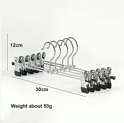 ROLLYWARE Stainless Steel Hangers, Metal Adjustable Non Slip Clips, Space Saving Swivel Hook, Cloths Pants Skirt Children Shorts Hanger, Slack Jacket Dress Shirt Clothes Scarf Saree Coat (50) - Image 4