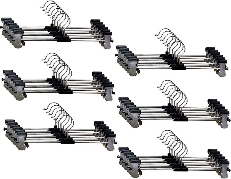 ROLLYWARE Stainless Steel Hangers, Metal Adjustable Non Slip Clips, Space Saving Swivel Hook, Cloths Pants Skirt Children Shorts Hanger, Slack Jacket Dress Shirt Clothes Scarf Saree Coat (50) - Image 5