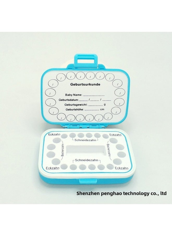 Blue Children's Deciduous Teeth Preservation Box Plastic Color Printing Baby Teeth Storage Box Fetal Hair Collection Preservation Commemorative Box De-Color:Blue Monster Bacteria Pattern-Specifications:White Lining - Image 4