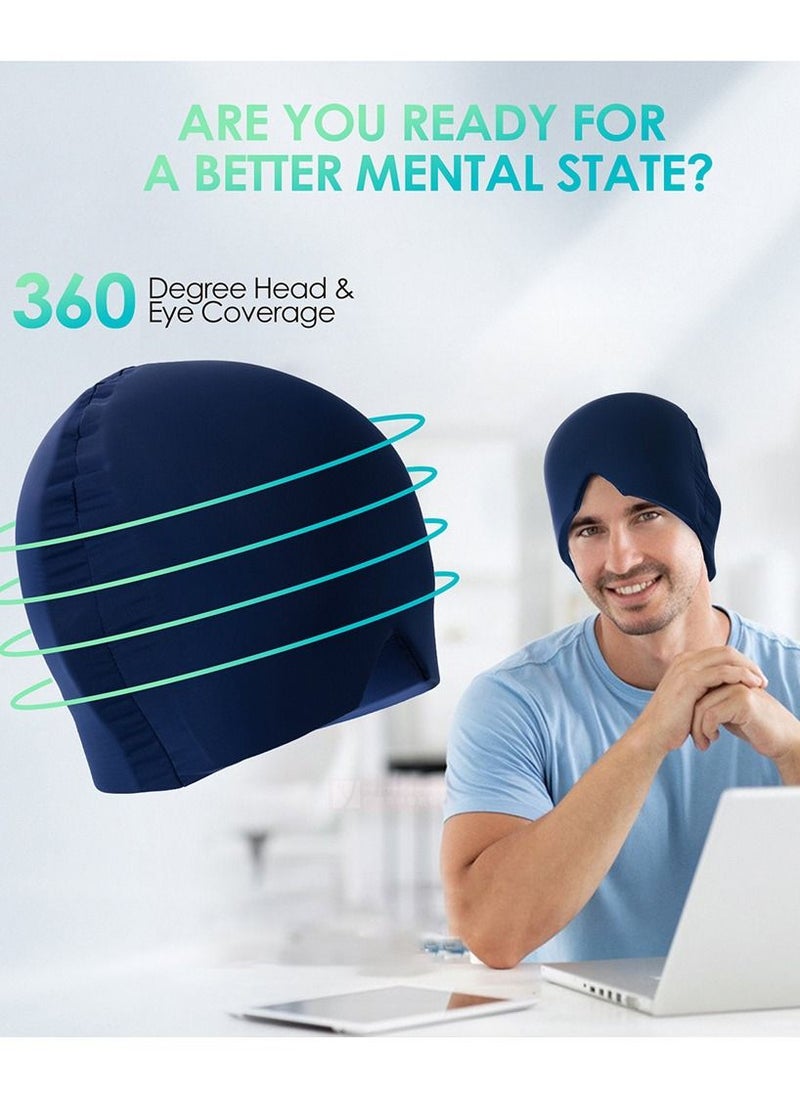 Migraine Headache Relief Hat - Gel Ice Head Mask Hot and Cold Therapy Headache Eyes Mask for Sinus Puffy Eyes Tension and Stress Relief