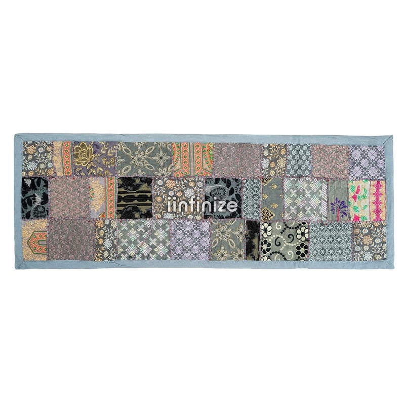 iinfinize Kambadiya Table Runner Embroidery Cotton Table Cloths Patchwork Dining Table Bowl Runner 16x60 Inch Vintage Decorative Living Room Table Runner Wedding Table Runner - Image 2