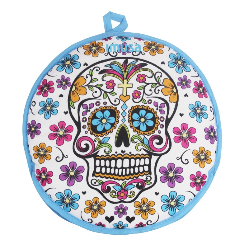 IMUSA 12 Insulated Microwaveable Cloth Tortilla Warmer Calabera Dia de los Muertos Cinco de Mayo