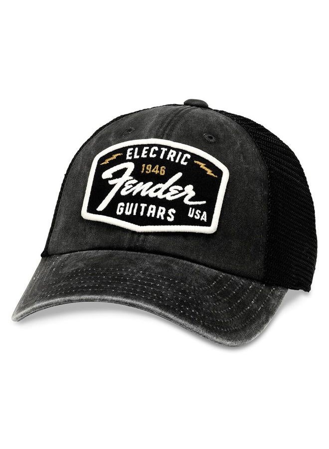 American Needle Raglan Bones Fender Electric Guitars Trucker Hat (FEND-1908A-BLK)