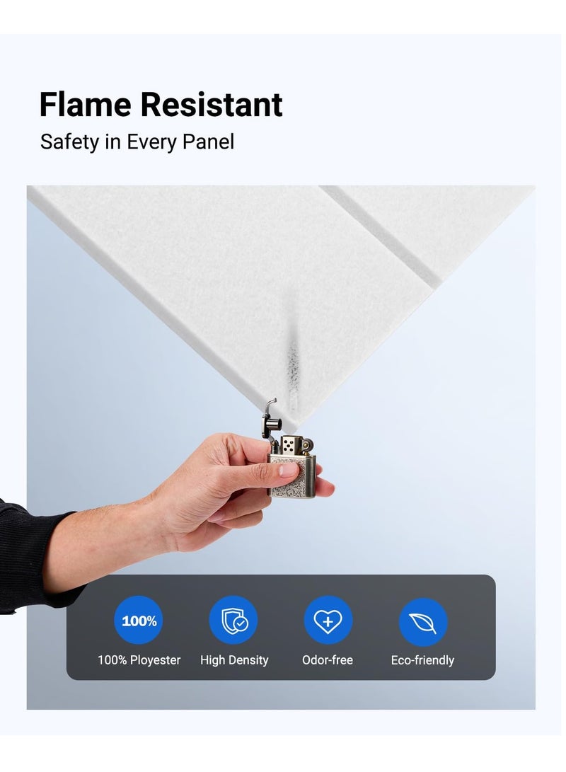 Excefore ألواح عازلة للصوت، ألواح رغوية ذاتية اللصق لعزل الصوت للجدران، مجموعة 12 من الألواح الصوتية عالية الكثافة على شكل Y، ألواح صوتية بأشكال متعددة للمنزل، المكتب، الاستوديو، 12" × 10" × 0.4" - Image 3