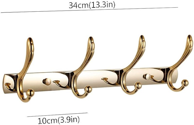 Gold Wall Mounted Coat Rack Hooks For Bathroom Kitchen Bedroom Towel Clothes Hanging - Image 3