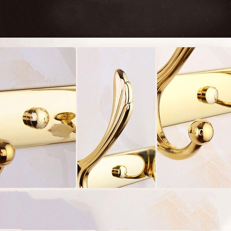 Gold Wall Mounted Coat Rack Hooks For Bathroom Kitchen Bedroom Towel Clothes Hanging - Image 4