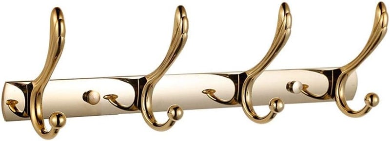 Gold Wall Mounted Coat Rack Hooks For Bathroom Kitchen Bedroom Towel Clothes Hanging - Image 1