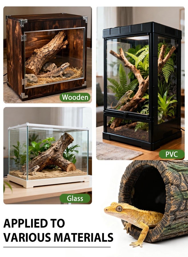REPTITRIP 2 in 1 Magnetic Crested Gecko Hide, Reptile Hideout & Water Dish Food Bowl, Resin Hollow Log Cave, Reptile & Amphibian Habitat Hideouts, Aquariums & Terrariums Decor - Image 3