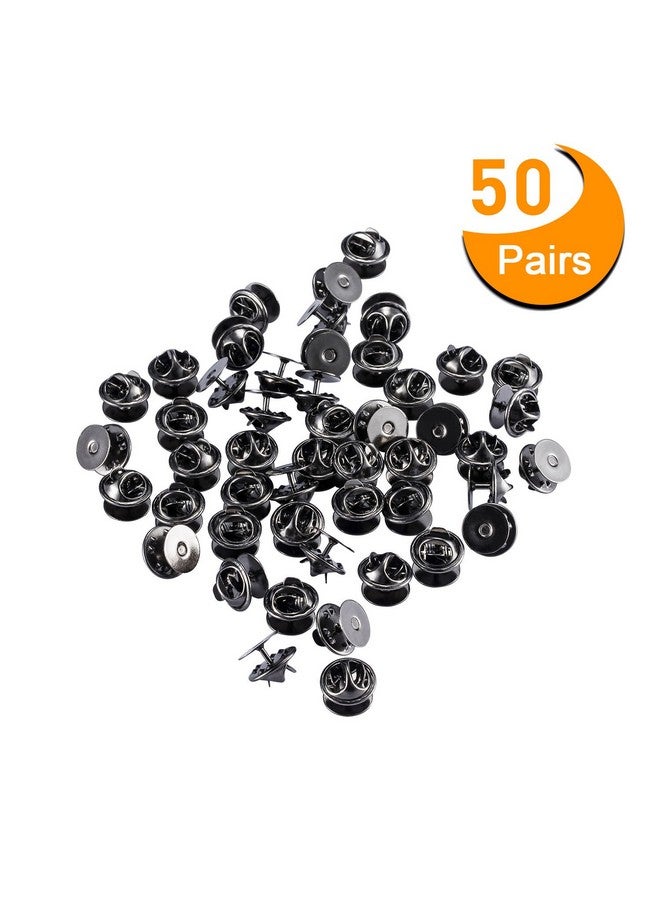 كانومو 50 زوجًا من دبابيس ربطات عنق الفراشة مع دبابيس فارغة مقاس 10 مم (أسود) - Image 4