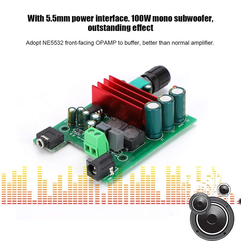 100W Mono Subwoofer Digital Amplifier Board Module With NE5532 OPAMP For Outstanding Audio Effect - Image 3