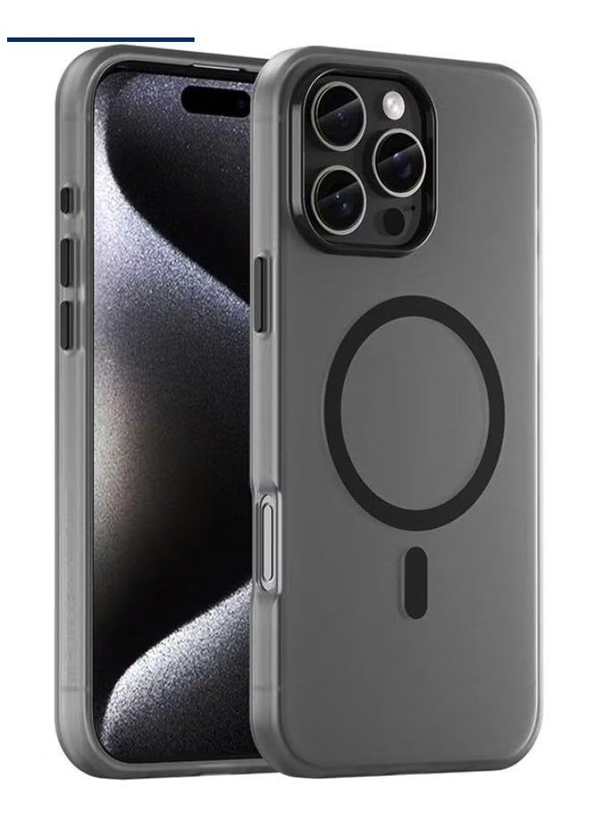 iPhone 16 Pro Max Case, Magnetic [Compatible with Magsafe] Frosted Case Cover, [Anti-Drop Shockproof] [No Yellowing] Back Cover, Slim Skin Feel Case for iPhone 16 Pro Max, Translucent Black - Image 1