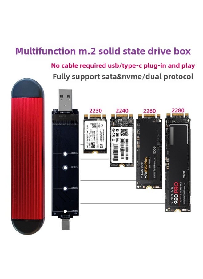 USB/Type-c Dual Plug M.2 NVMe SATA Dual Protocol Solid State Hard Disk Box 9210B Transfer Motherboard Card-Color:SATA/NGFF Bare Board  - Image 1