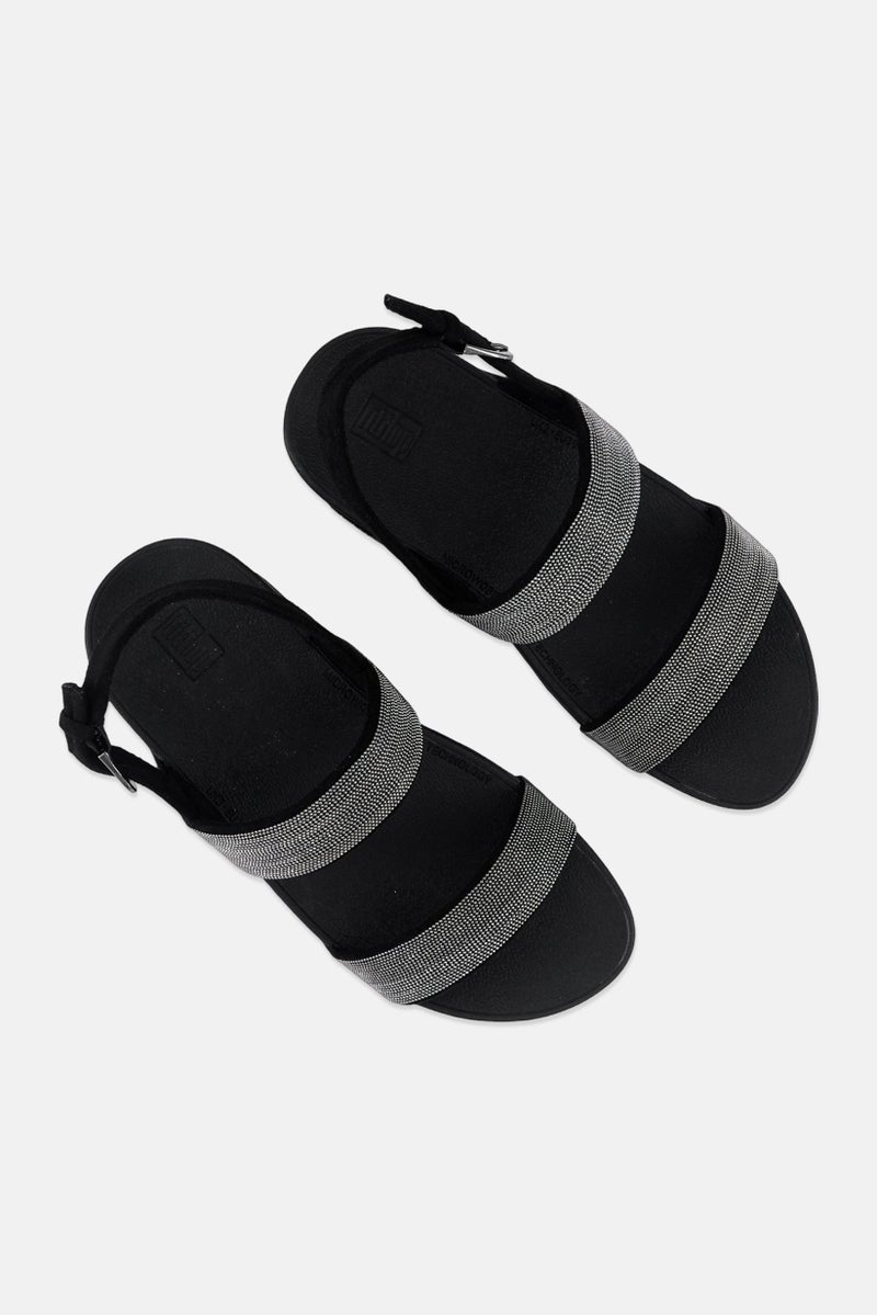 FitFlop Women Lottie Shimmermesh Adjustable Buckle Sandals, Black - Image 4