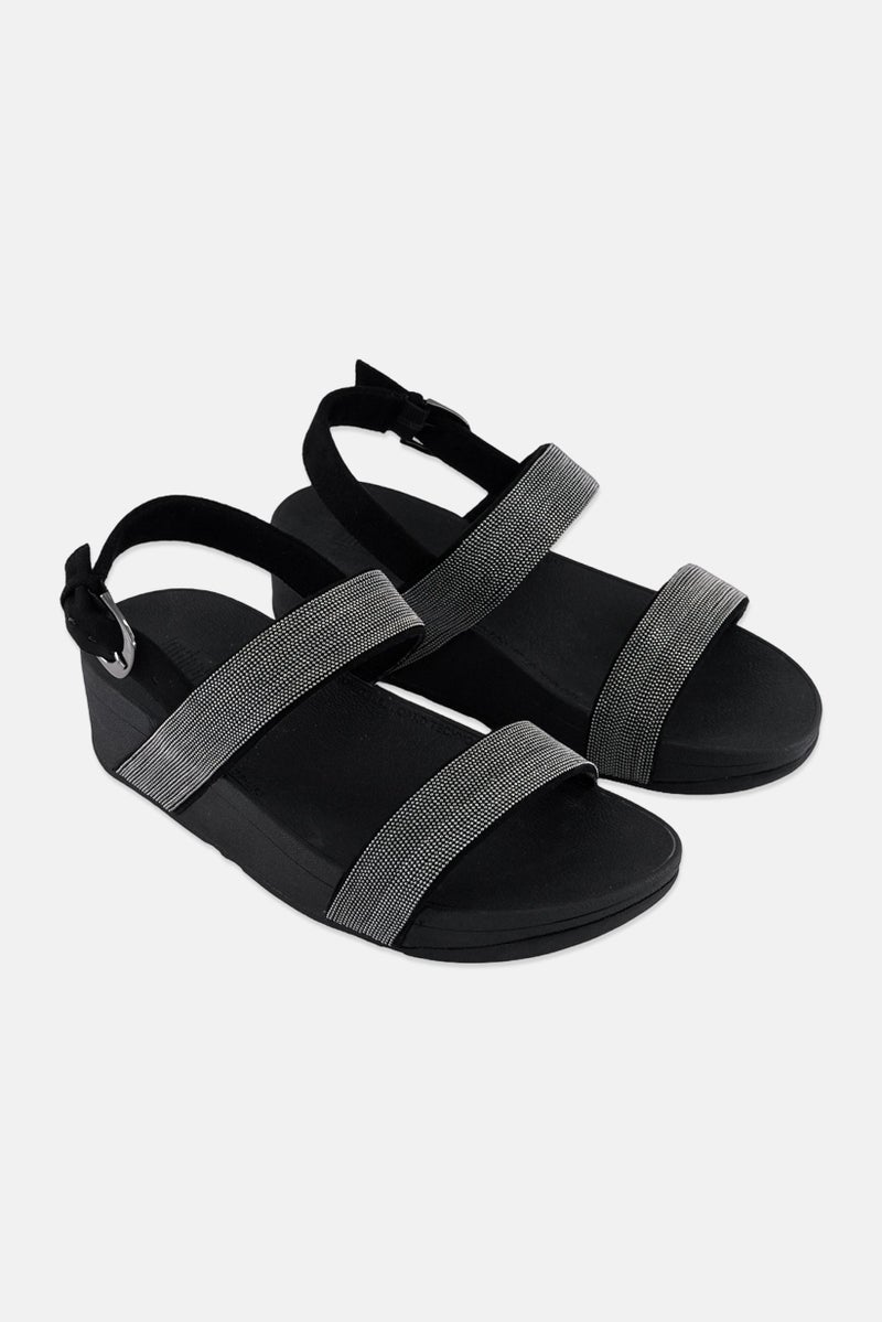 FitFlop Women Lottie Shimmermesh Adjustable Buckle Sandals, Black - Image 1