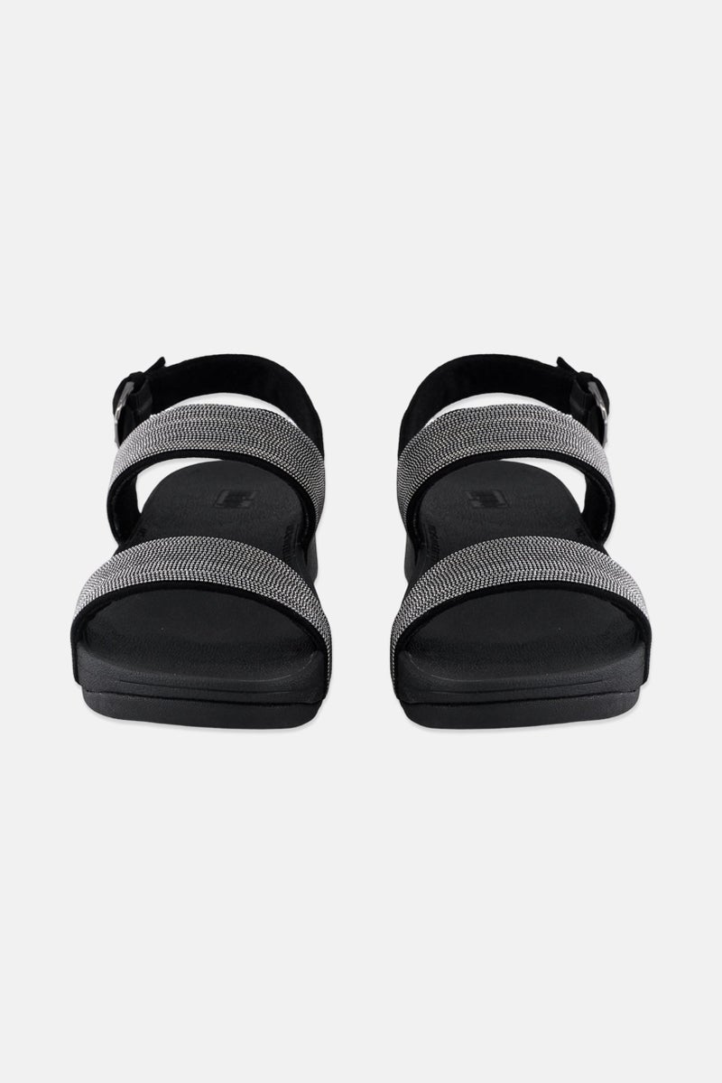 FitFlop Women Lottie Shimmermesh Adjustable Buckle Sandals, Black - Image 3