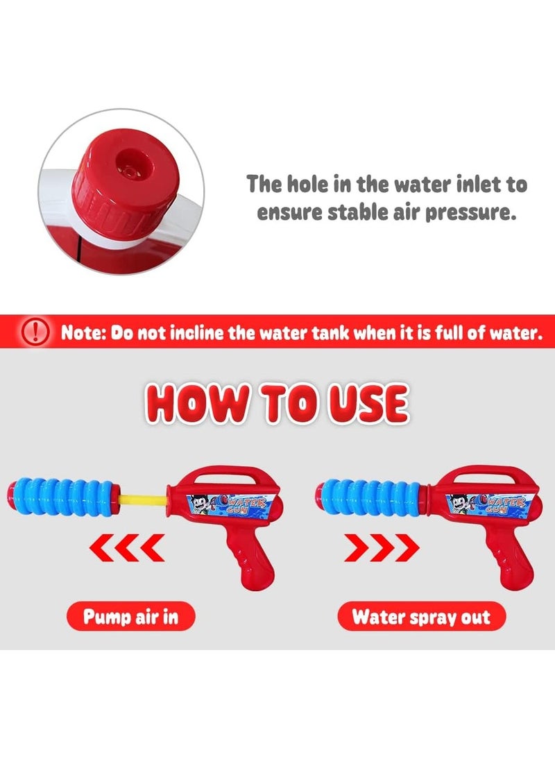 NNEWVANTE Backpack Water Gun for Kids, Superhero Squirt Gun, 1.3L Cartoon Summer Outdoor Toys with Adjustable Straps for Swimming Pool Backyard Beach Water Fight Game (Red) - Image 5