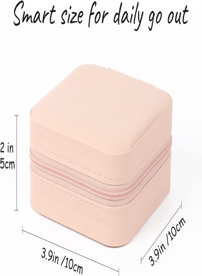 Magrido Faux Leather Mini Jewelry Travel Case | Portable Jewelry Organizer for Rings, Earrings & Necklaces | Compact Small Jewelry Box for Travel, Gifts & Display | Pink - Image 3