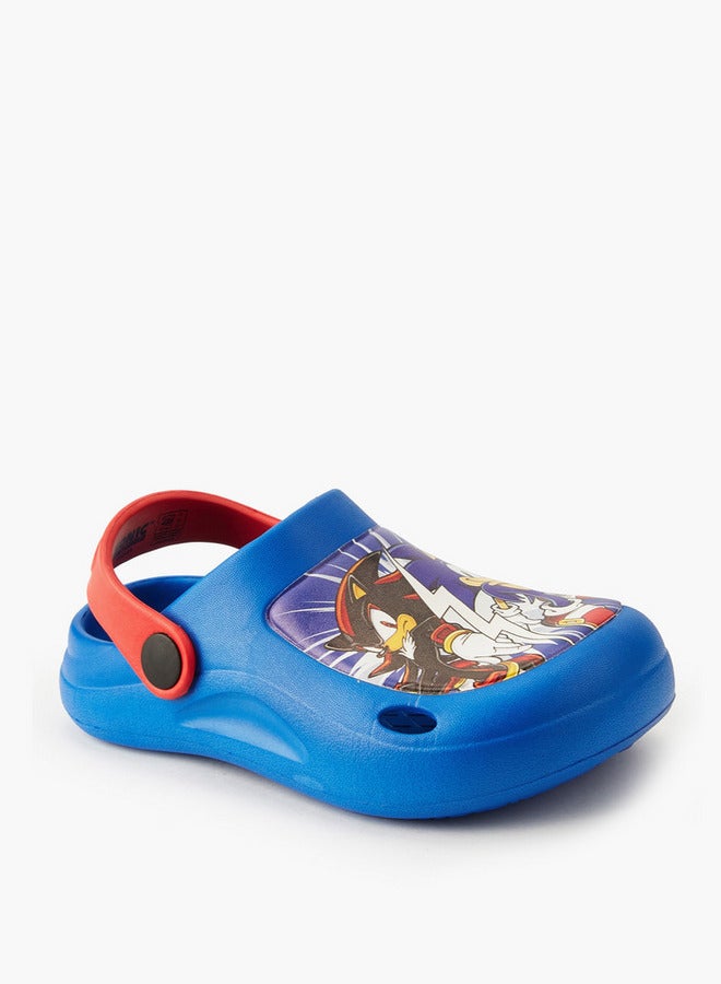 SONIC Boys Printed Backstrap Clogs - Image 1