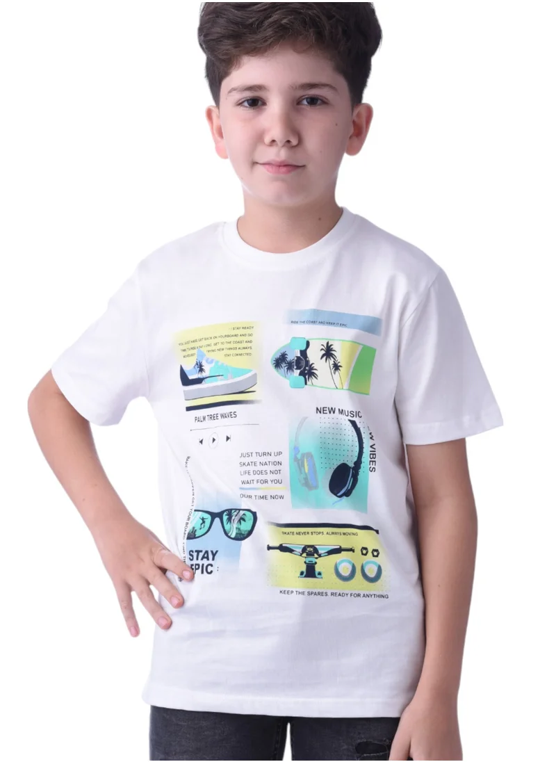 فكتور اند جين Victor and Jane Boys Graphic Printed T-shirt