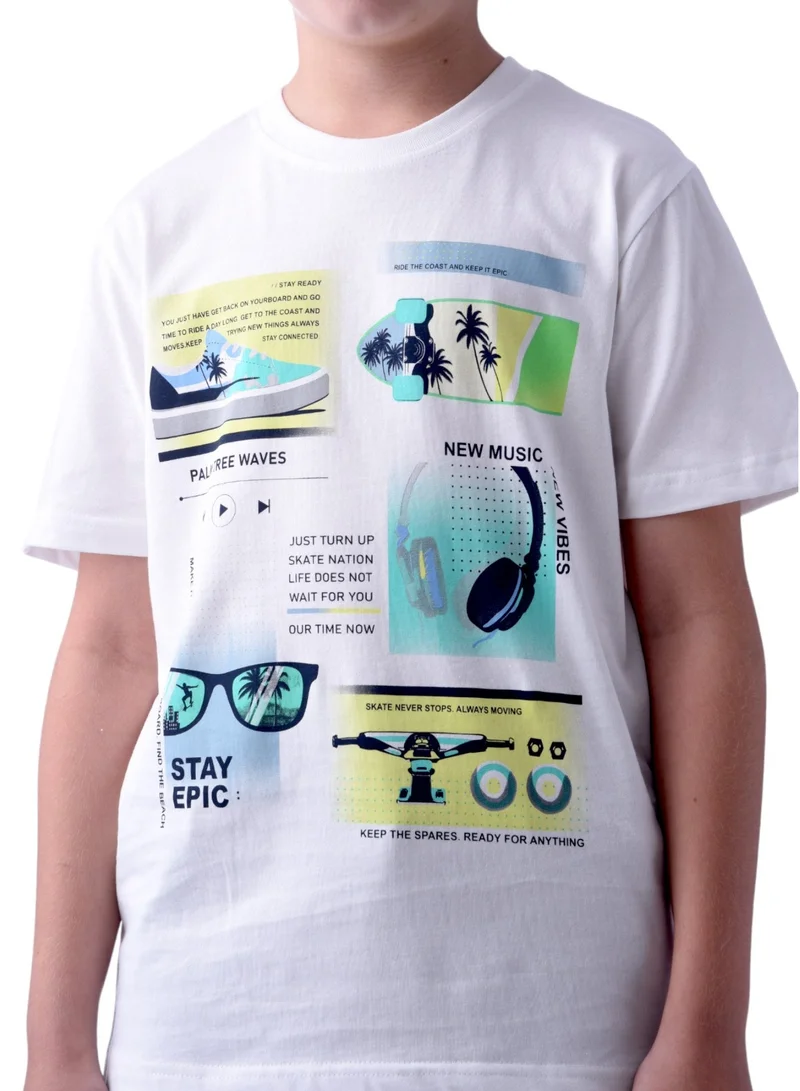 Victor And Jane  Boys Graphic Printed T-shirt 100% cotton for Men | Best Price UAE