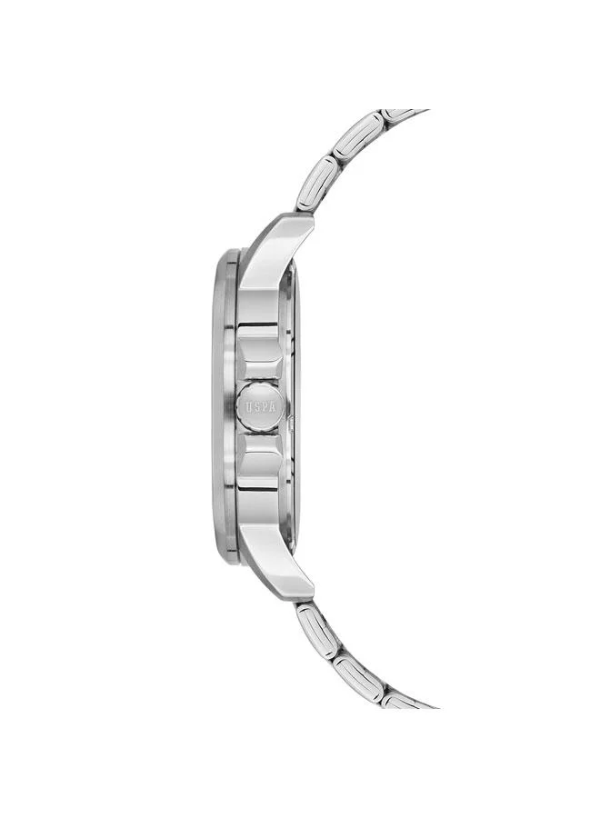 يو اس بولو اسن Crossing 44mm Multifunction Men's Watch with Green Dial & Stainless Steel Bracelet