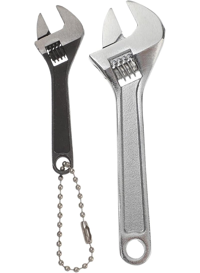 GGOOT 2pcs Mini Adjustable Wrench Spanner for Tight Spaces -Vanadium Construction Lightweight Hand Tool for Repairing Hardwares and Woodworking Random Color - Image 1