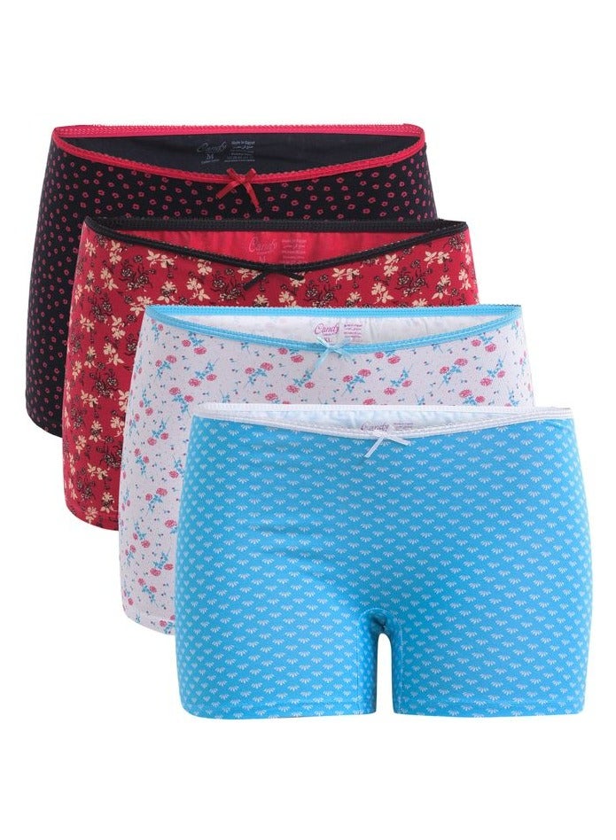 COTTONIL Pack of 4 Candy Cotton Hot Short Panties for Women  - Image 1
