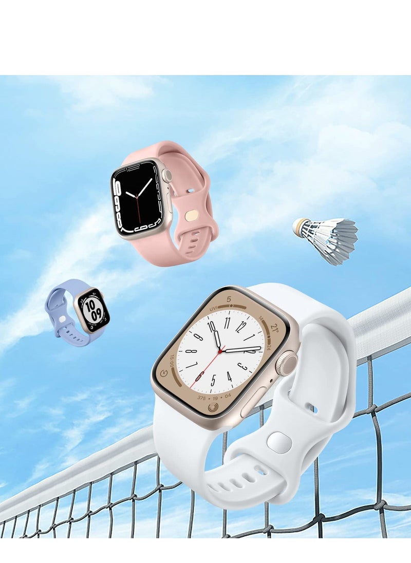 Y&D - Breathable Silicone Watch Bands Compatible with Apple - Multiple Sizes for Series 8 7 6 5 4 3 2 1 SE,45mm 41mm 40mm 38mm 44mm 42mm 49mm- Pack Variety Set - Image 1