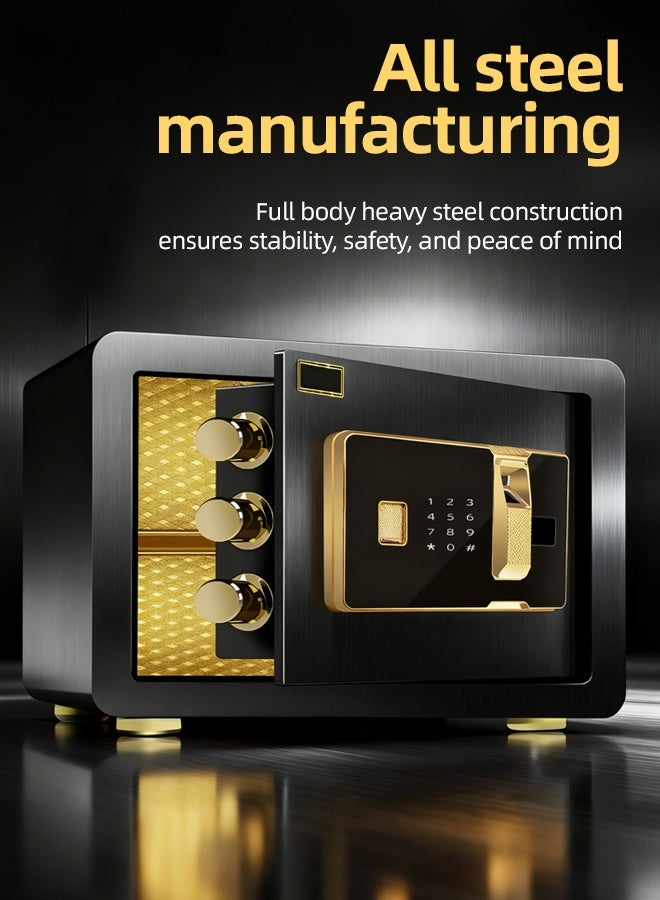 VINNYSEN Fireproof Safe Waterproof and Fireproof Home Safe Fireproof Safe with Programmable Keypad and Fingerprint Unlocking Smart Alarm Fireproof Safe for Home Storage of Money Documents and Valuables - Image 3