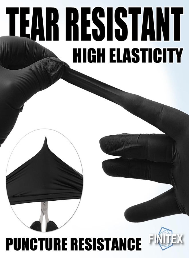 FINITEX Nitrile Disposable Latex Free Gloves Black - 3.5mil 100PCS Powder Free Gloves Cleaning Medical Exam Food Gloves (Medium) - Image 5